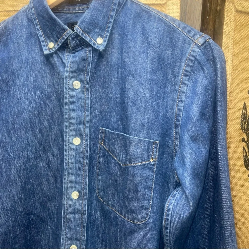 J. Crew Button Down Denim Shirt, XS, Slim